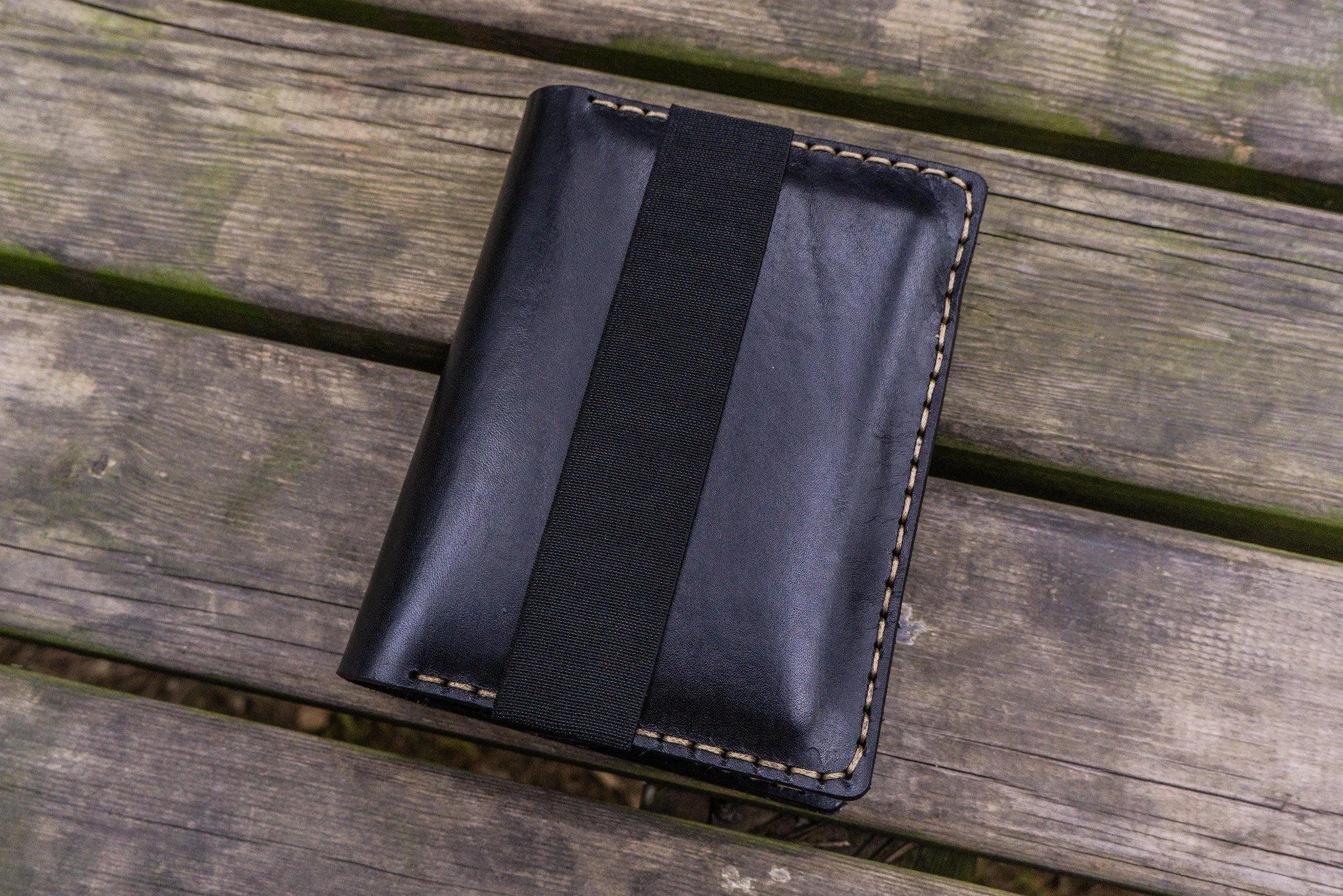 Leather Rhodia A6 Notebook Cover - Black