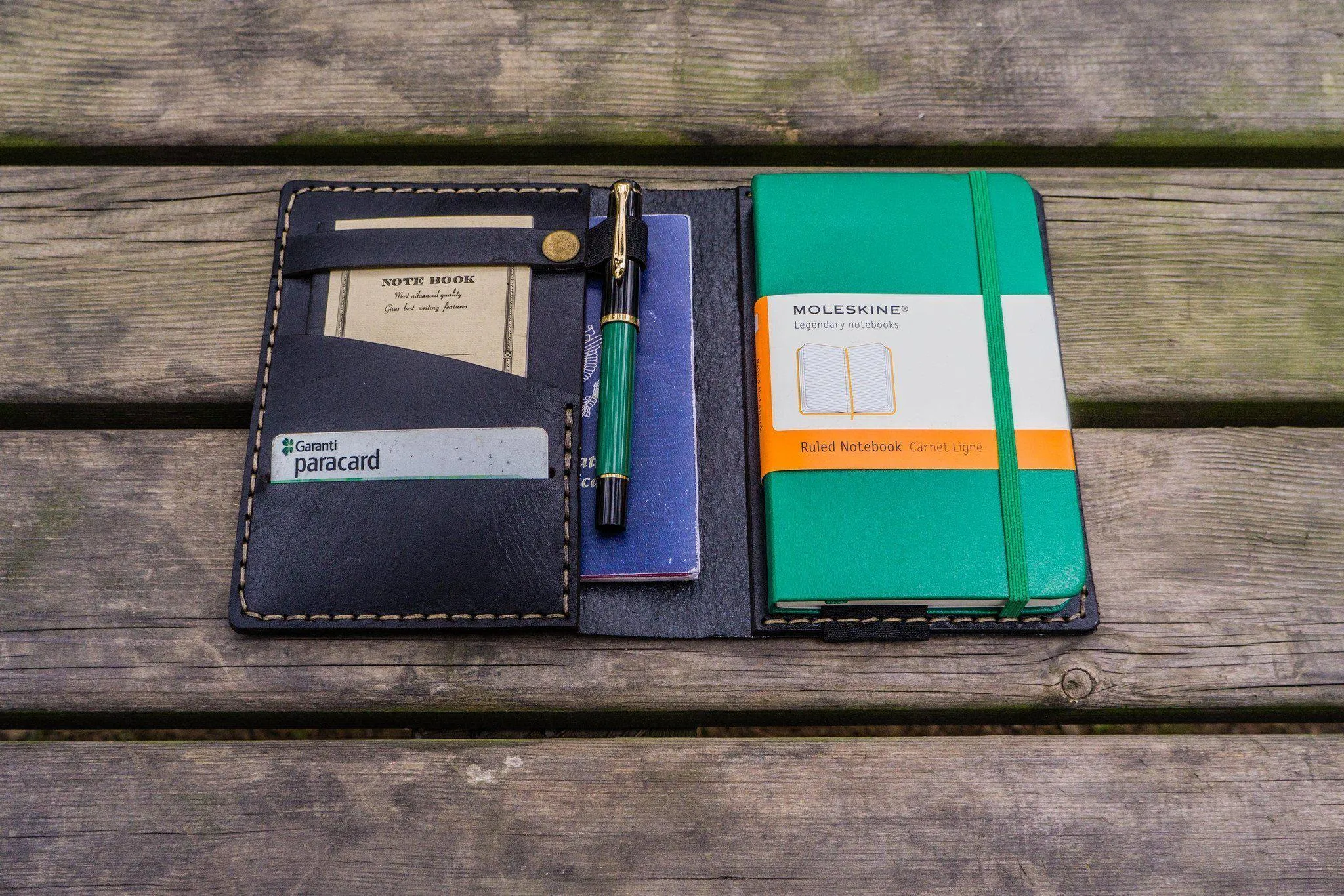 Leather Rhodia A6 Notebook Cover - Black