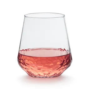 Libbey Hammered Base All Purpose Stemless Wine Glass, 17.75 ounce, Set of 8