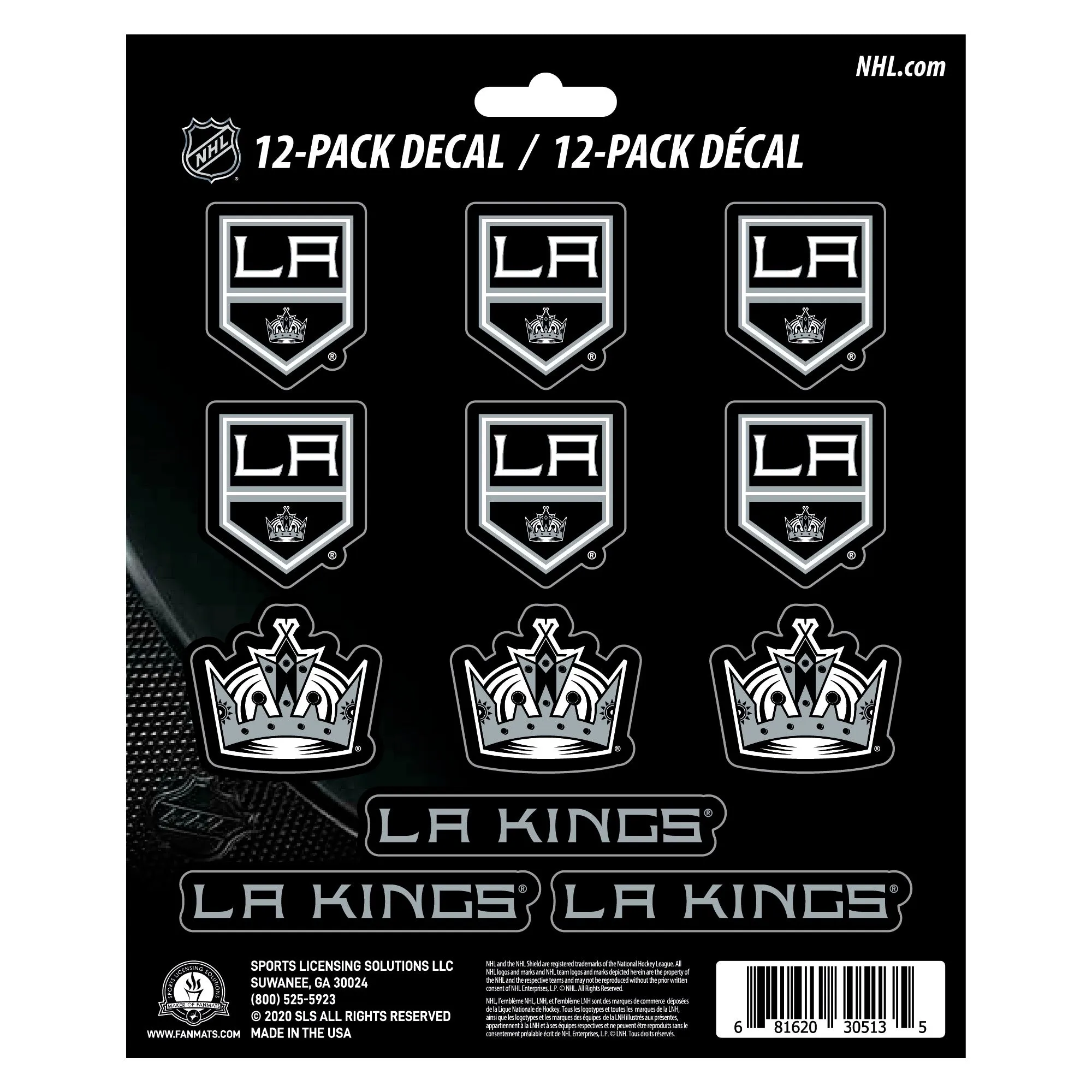 Los Angeles Kings 12 Count Mini Decal Sticker Pack