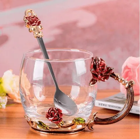 Luxury Crystal Paradise Glass  Mug (With Spoon)