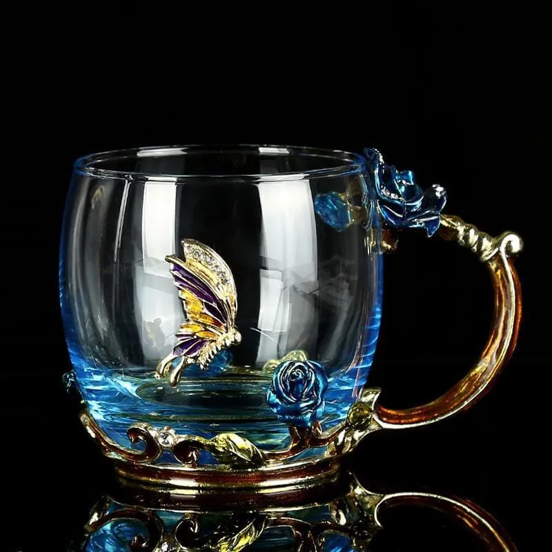 Luxury Crystal Paradise Glass  Mug (With Spoon)