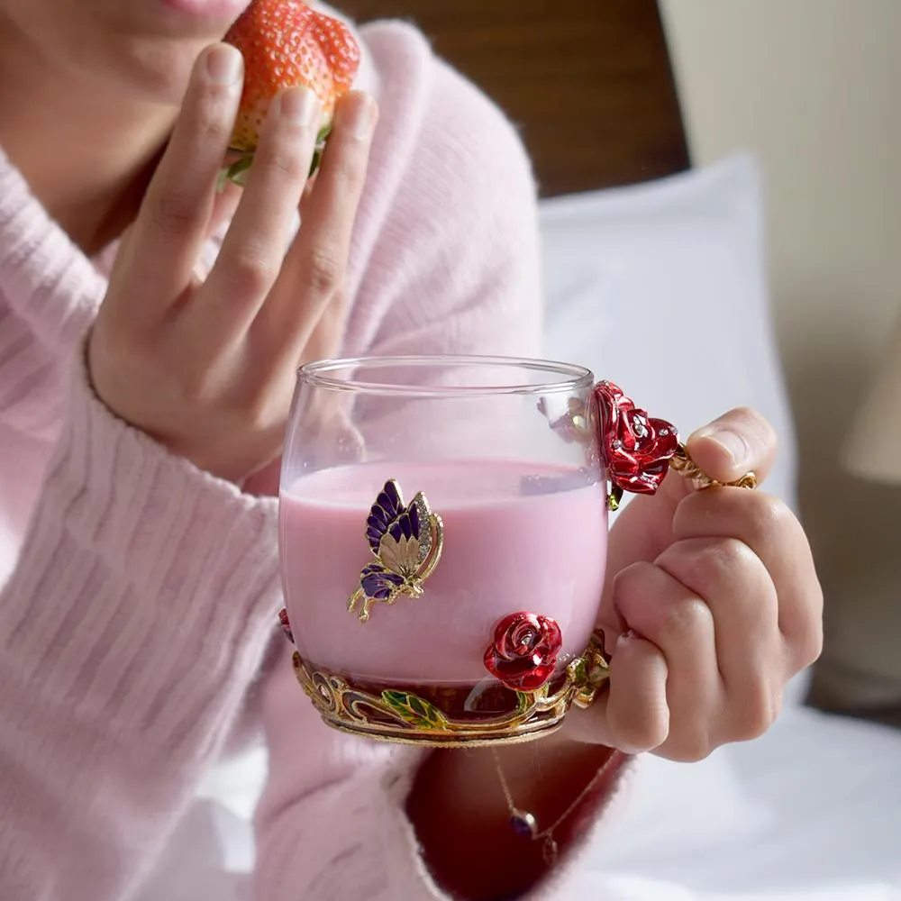 Luxury Crystal Paradise Glass  Mug (With Spoon)