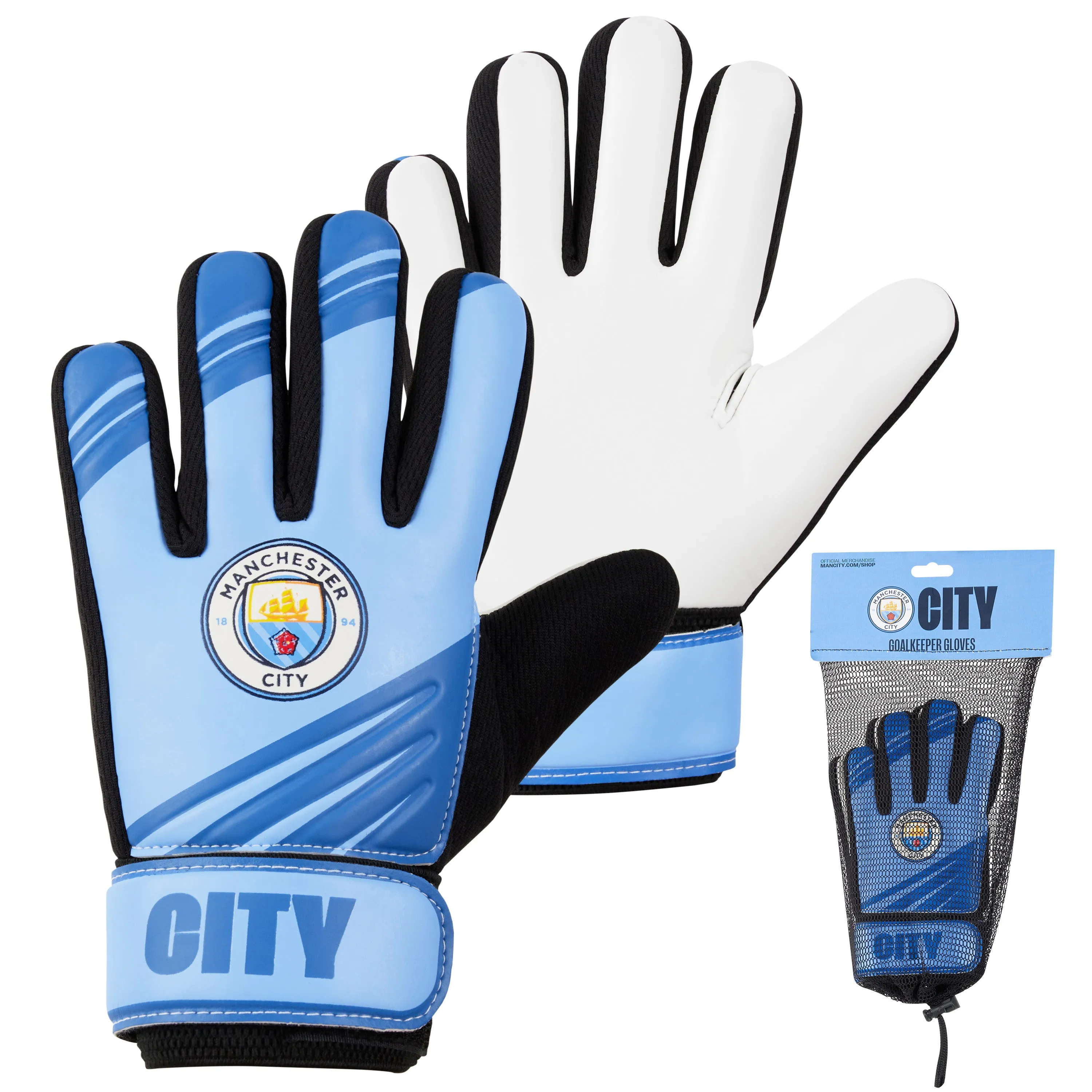 Manchester City F.C. Goalkeeper Gloves for Kids - Size 7