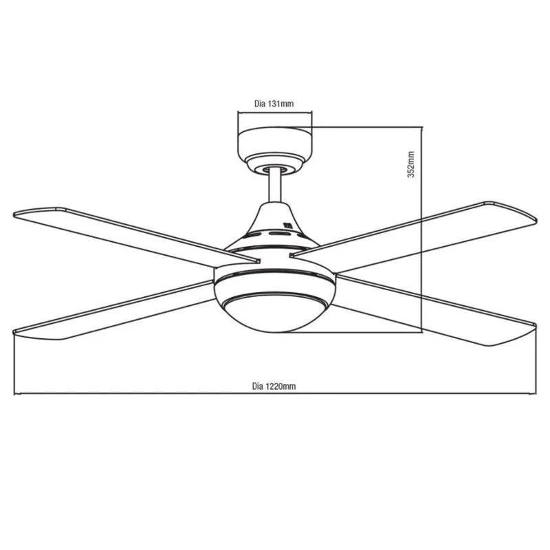 Martec Link 48" AC Ceiling Fan with Tricolour LED Light & Remote Control