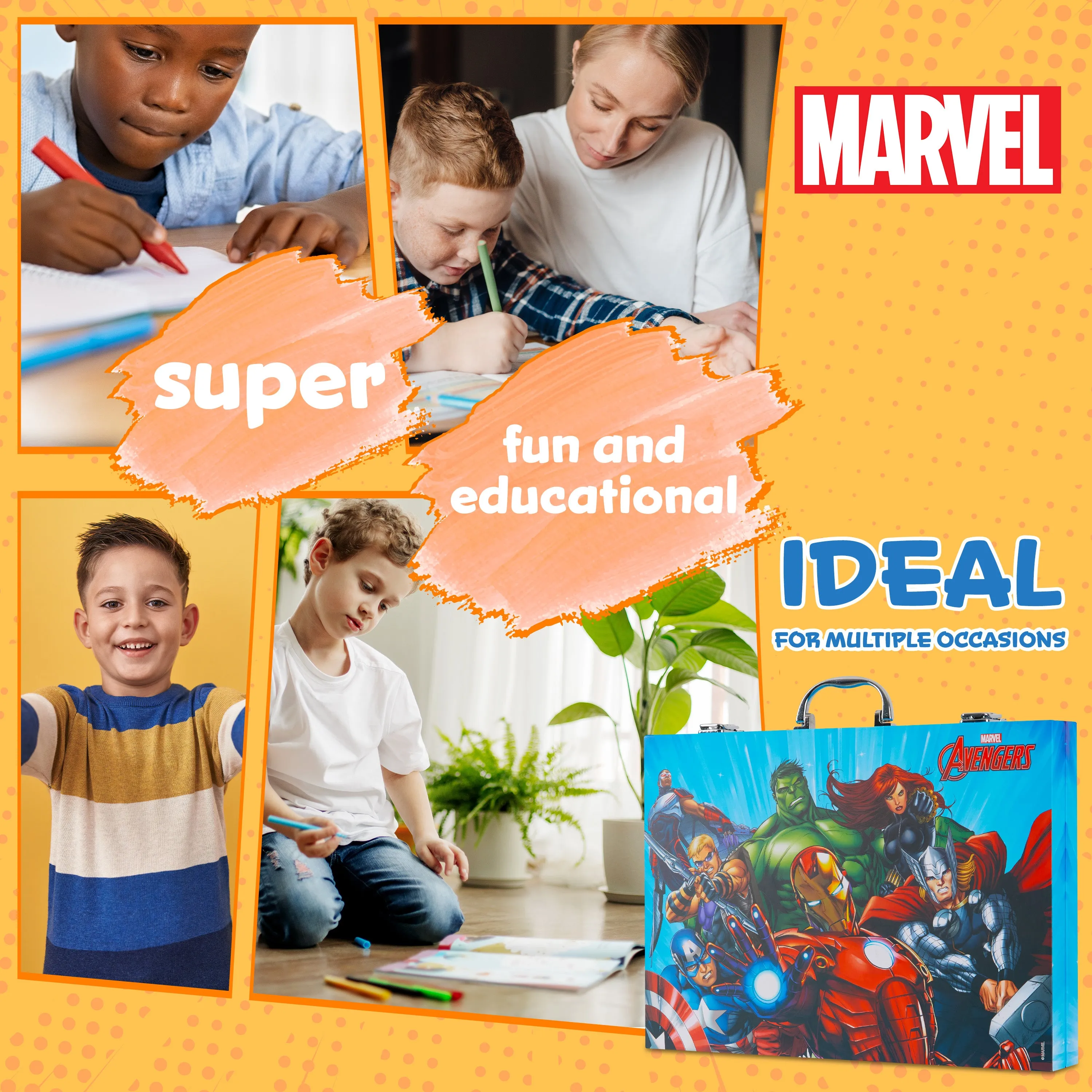 Marvel Avengers Art Set for Kids Colouring Pens Colouring Pencils - Multi Avengers