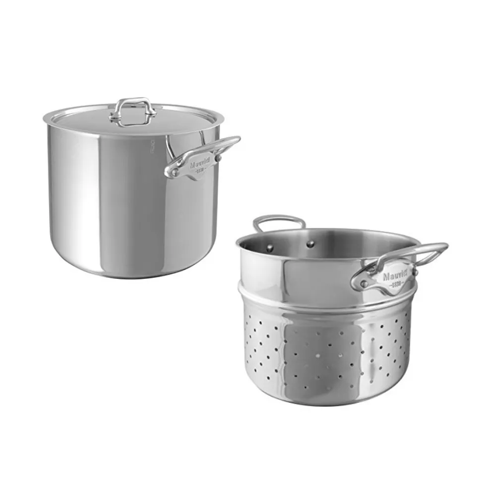 Mauviel Stainless Steel 3-Piece Pasta Set With 9.7-qt Stock Pot & Insert