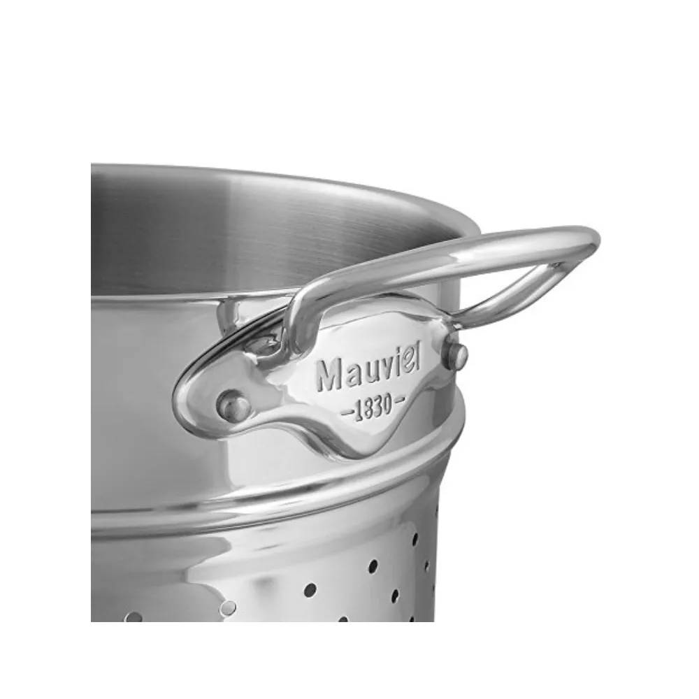 Mauviel Stainless Steel 3-Piece Pasta Set With 9.7-qt Stock Pot & Insert