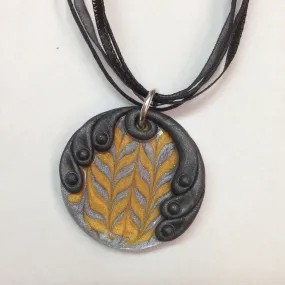 Metallic Liquid Sculpey Bezel Pendant