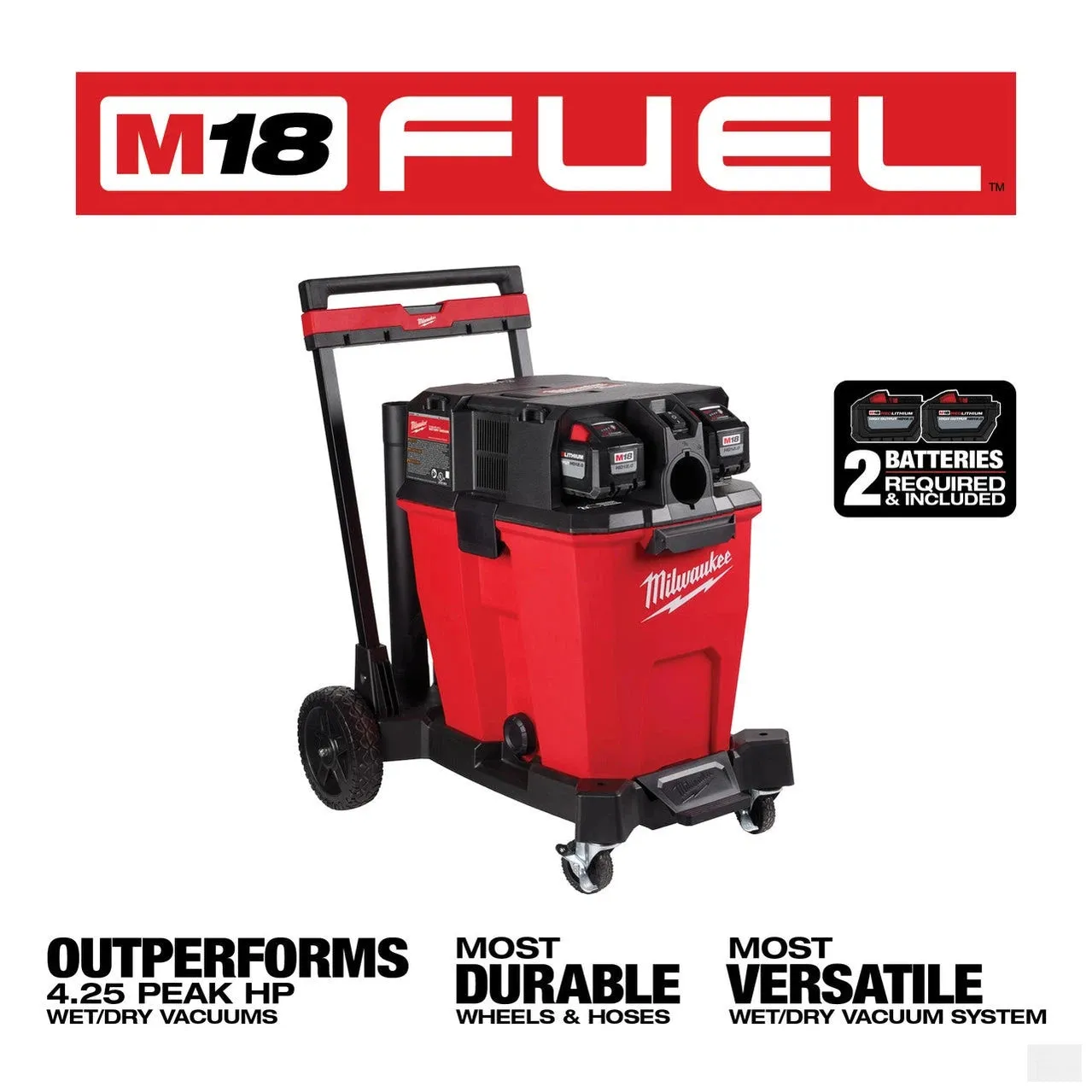 MILWAUKEE M18 FUEL™ 12 Gallon Dual-Battery Wet/Dry Vacuum Kit 0930-22HD