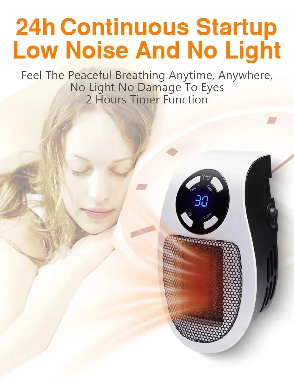 Mini Electric Portable Heater Wall-Outle Air Heater Powerful Warm Blower Household Radiator Remote Warmer Room Heating Stove