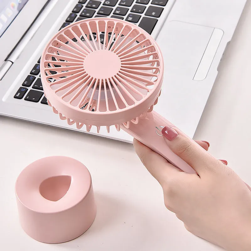 Mini Fan Hanging Neck Handheld Touch Charging Power Storage Portable USB