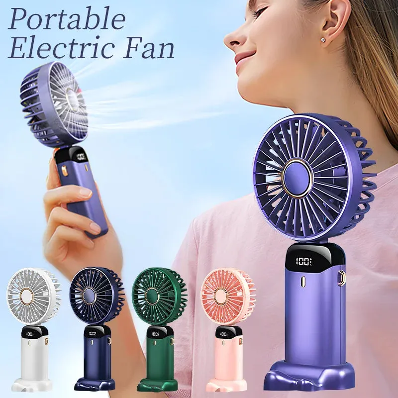 Mini Powerful Handheld Electric Foldable  Fan with 5 Speed Air Cooling Design