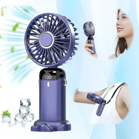 Mini Powerful Handheld Electric Foldable  Fan with 5 Speed Air Cooling Design