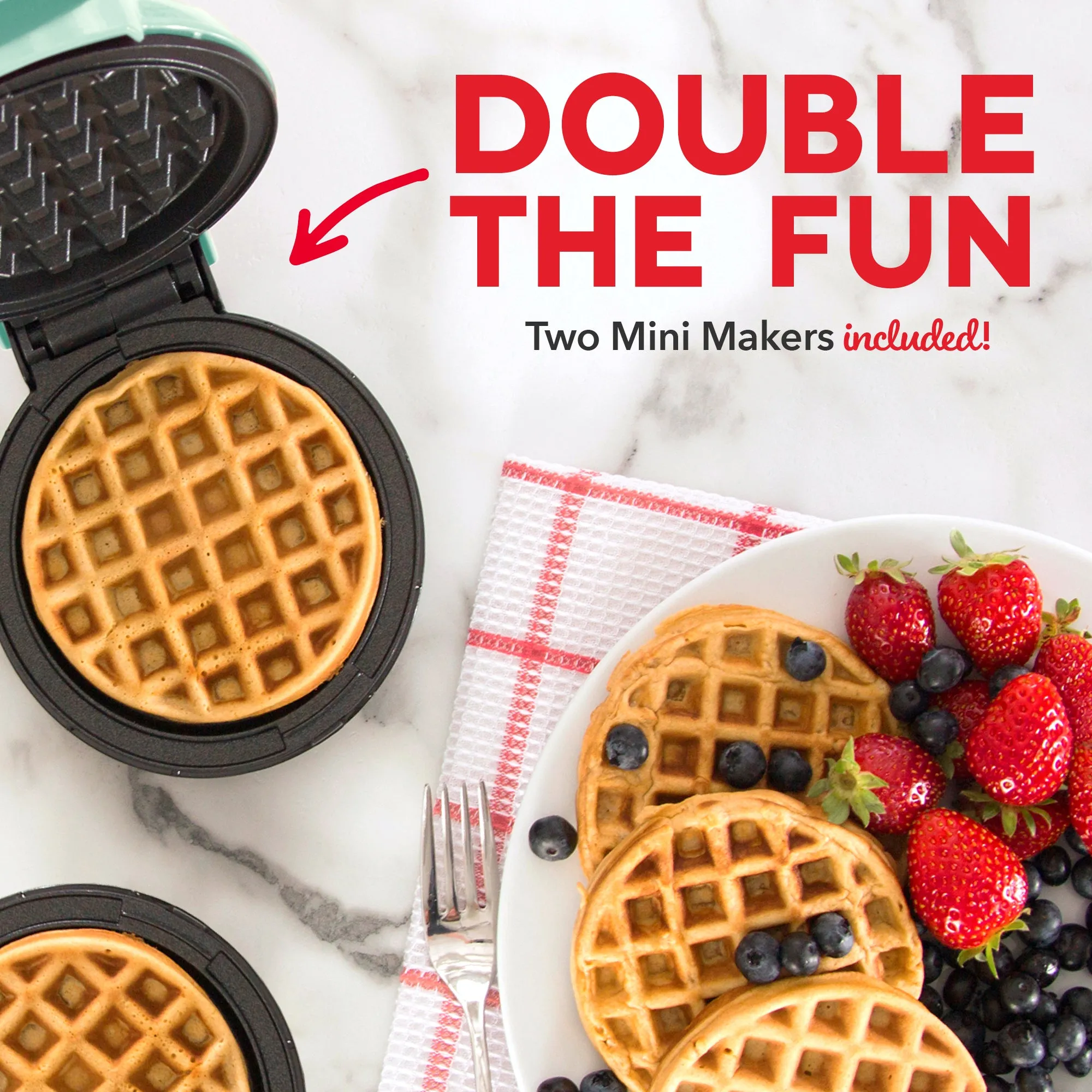 Mini Waffle Maker 2-Packs