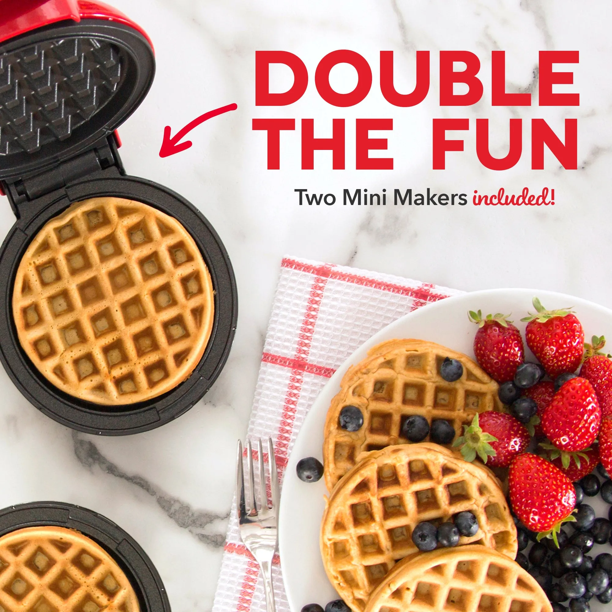 Mini Waffle Maker 2-Packs