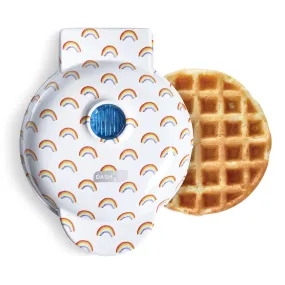 Mini Waffle Maker with Rainbow Print