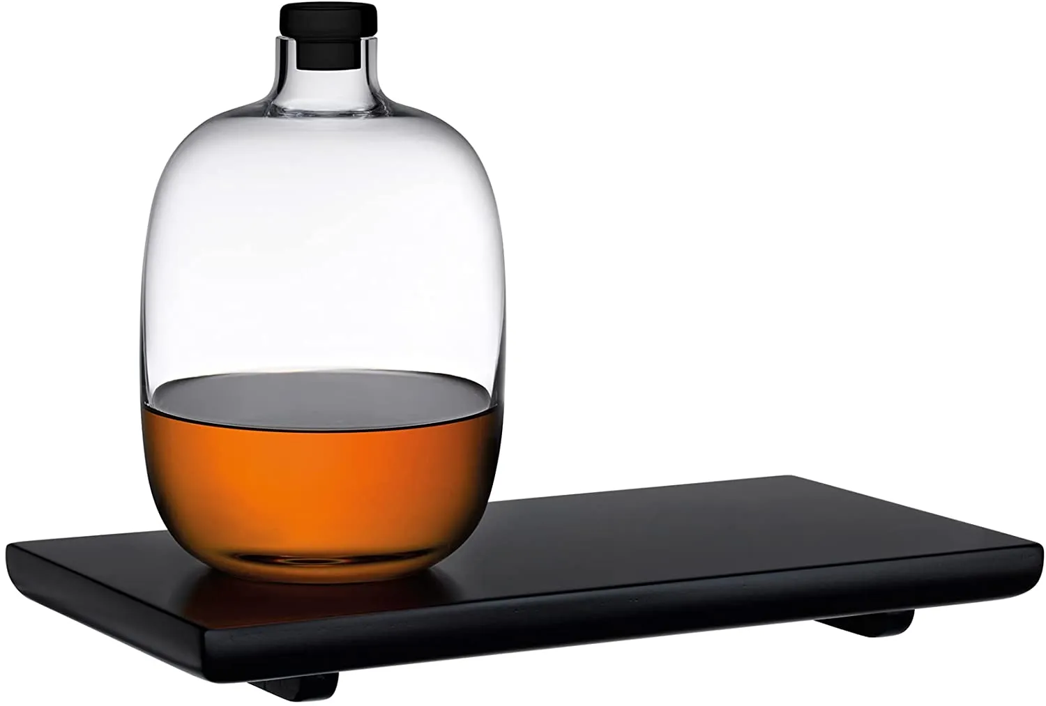 NUDE Glass The Malt Whiskey Set - Bottle   2 Tumblers   Bowl & Wooden Tray