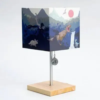 Open Box - Jurassic Park Desk Table Lamp w/ LED Light Bulb Wooden Base 3D Puller