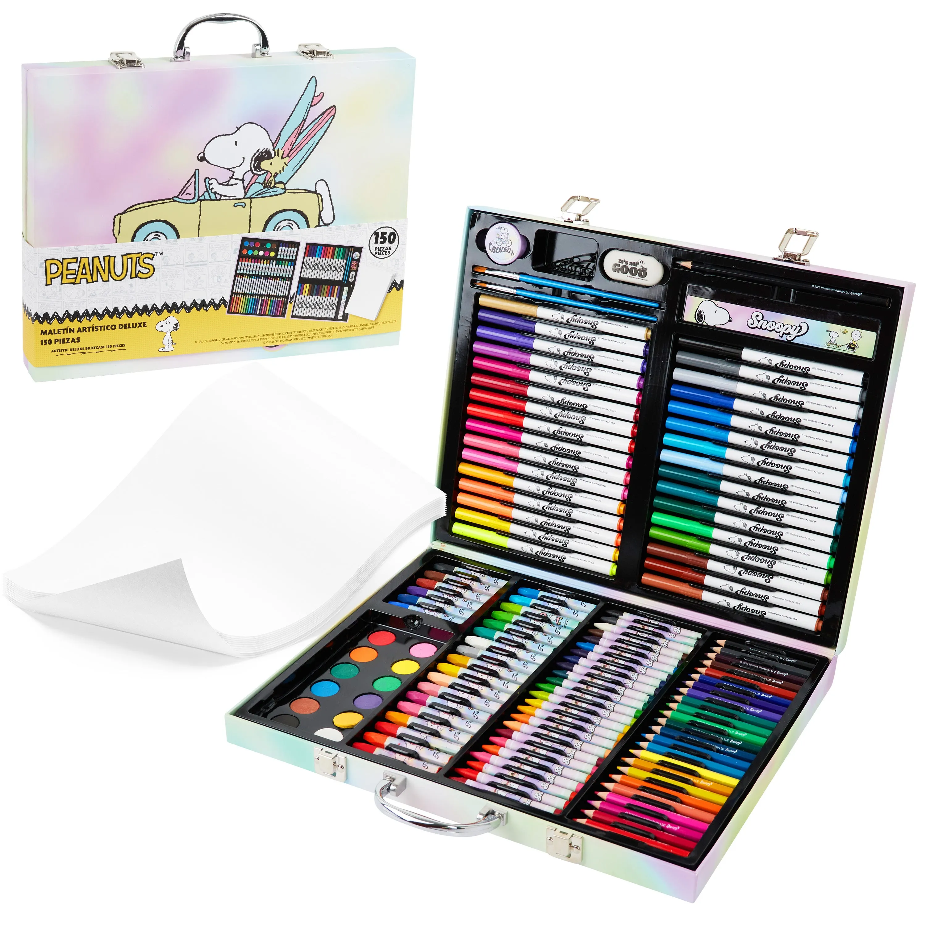 Peanuts Snoopy Kids Colouring Set 140 Plus Pieces Travel Art Supplies Kids Gifts