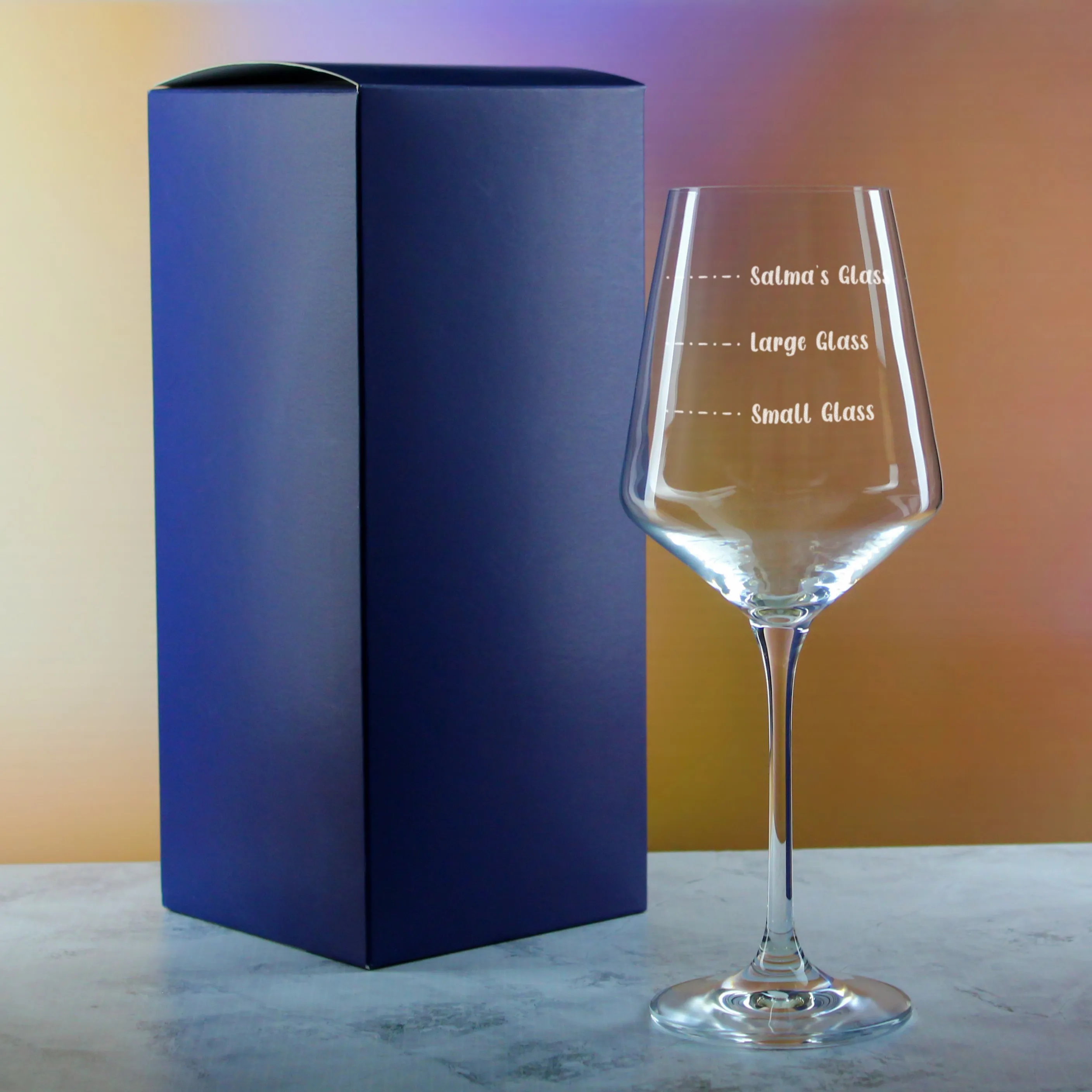 Personalised Engraved Infinity Wine Glass with Name's Glass Handwritten Measurements Design, Customise with Any Name