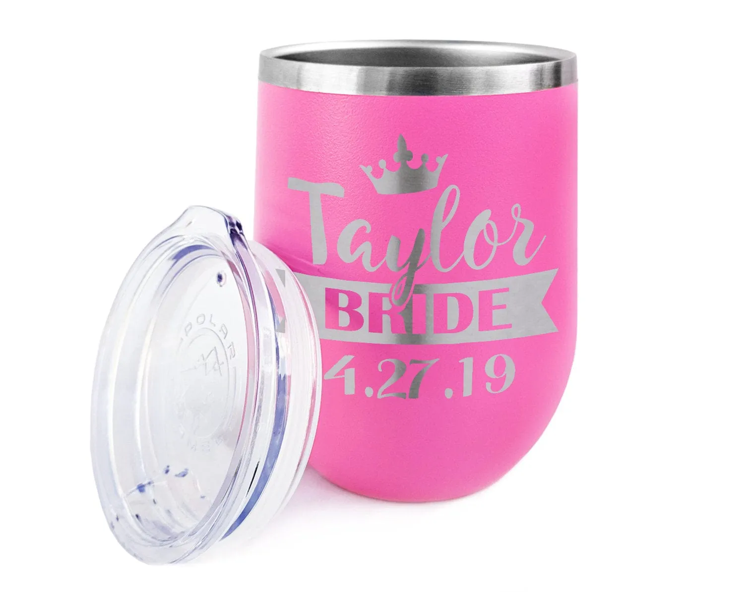 Personalized Unique Engraved Wedding Party Gift for Bridesmaids Bachelorette Wine Glass Tumblers Maid of Honor Gift Favors Bridal Shower