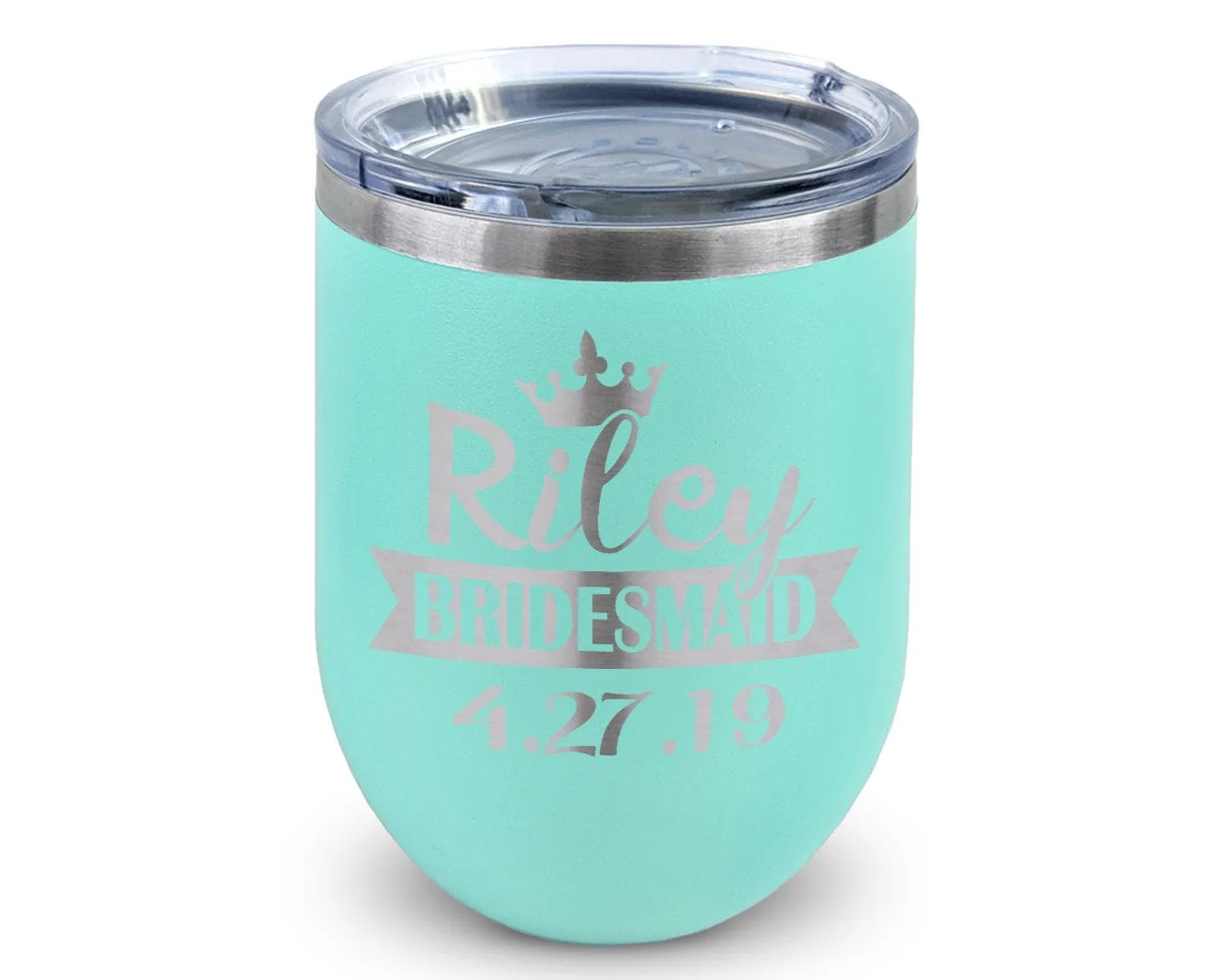 Personalized Unique Engraved Wedding Party Gift for Bridesmaids Bachelorette Wine Glass Tumblers Maid of Honor Gift Favors Bridal Shower