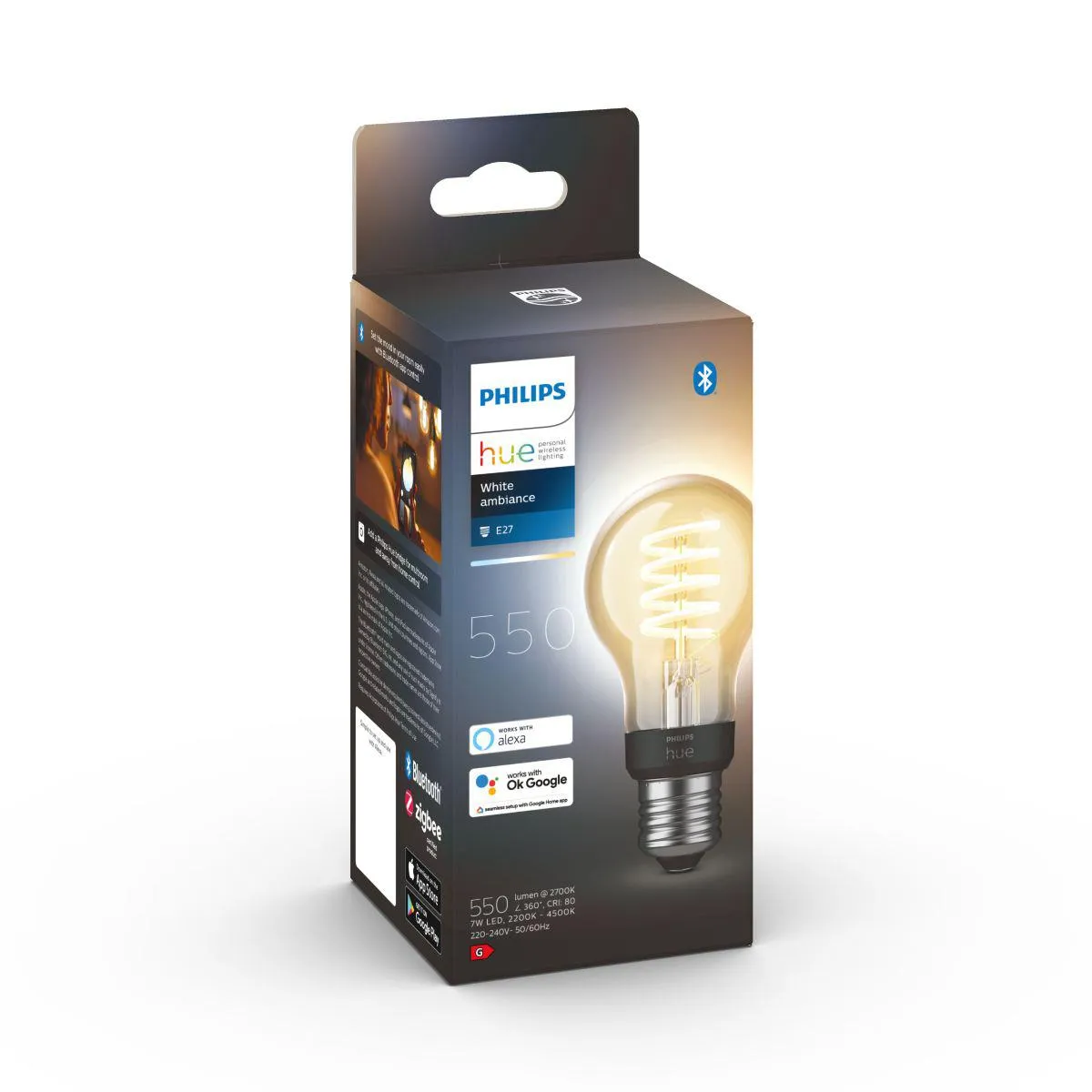 Philips Hue White Ambience Filament A60 E27 Bluetooth Bulb (2021)