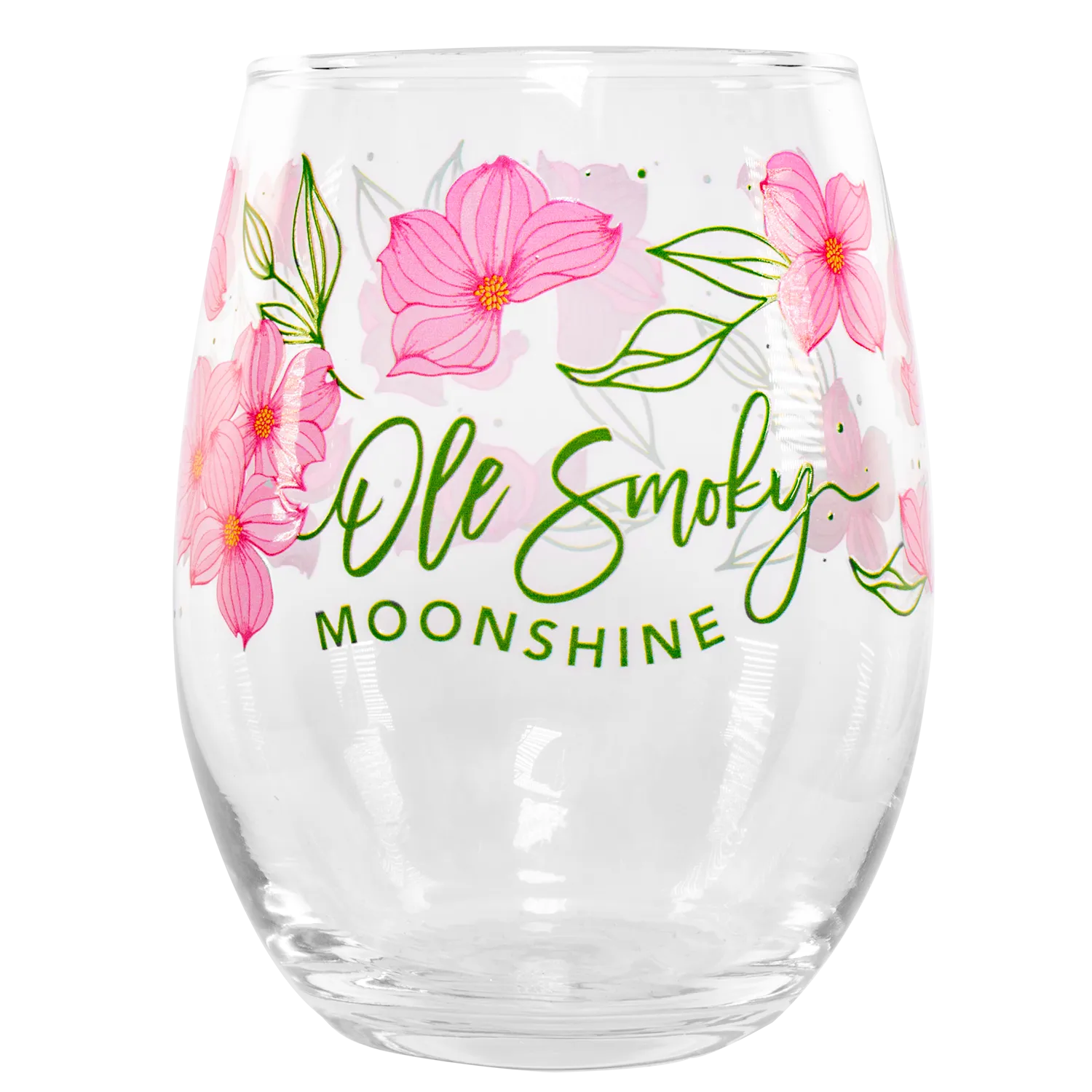 PINK DOGWOODS STEMLESS WINE GLASS