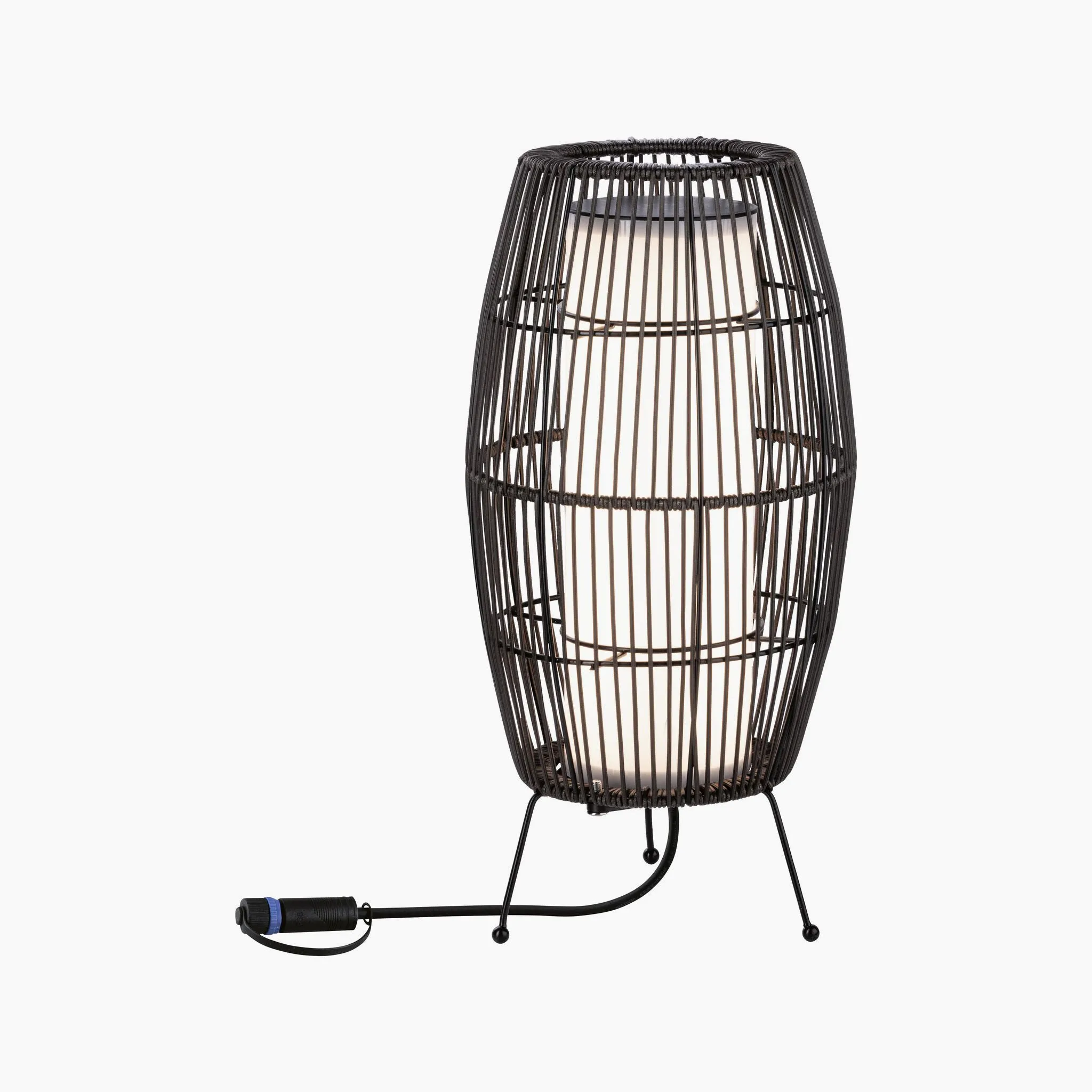 Plug & Shine Outdoor Basket 7.8W LED Single 40cm Floor Light in Brown