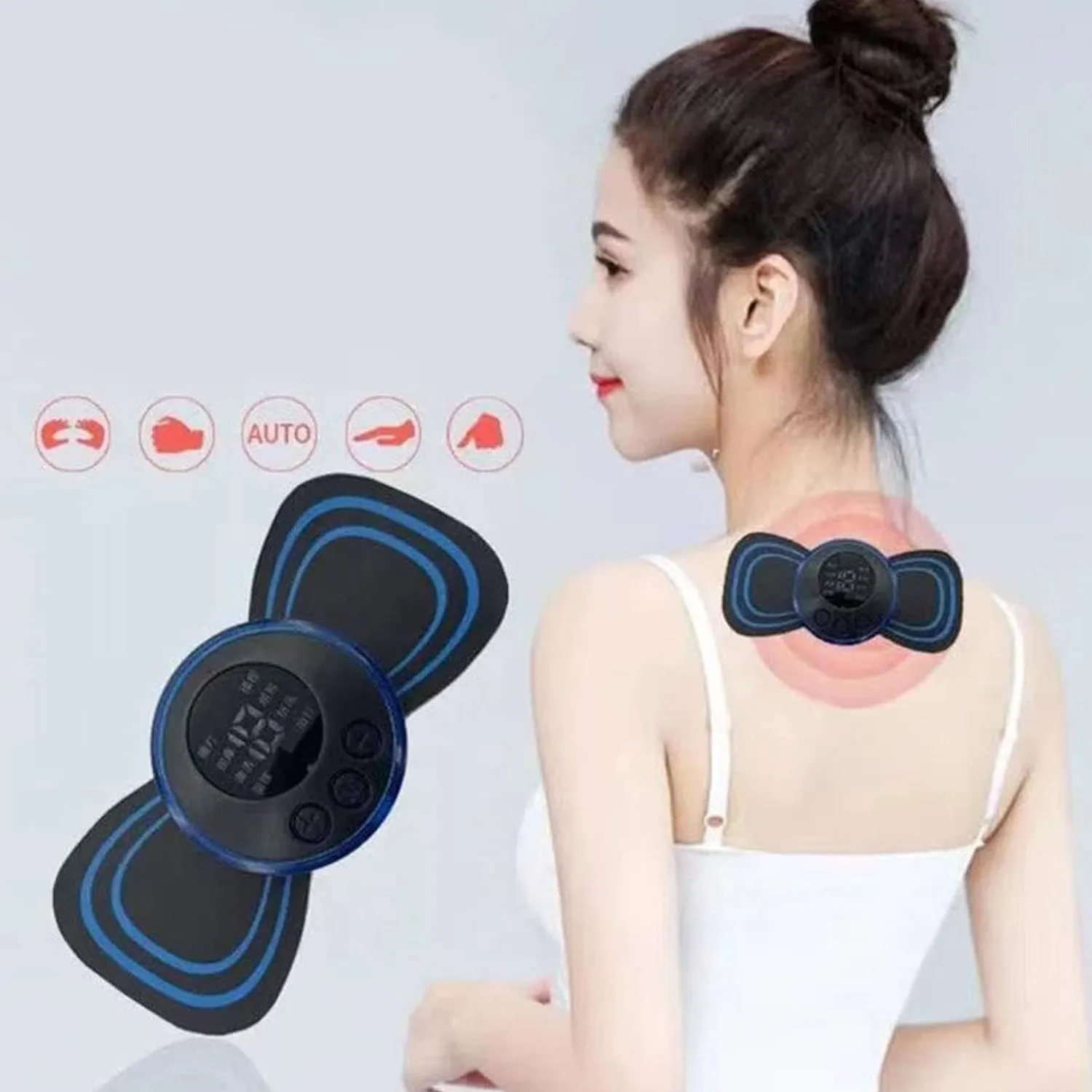 Portable USB Neck Massager Electric Neck Massager Automatic Massage Enhancer Mini Cervical Massager EMS Lymphatic Drainage Massage with Cable