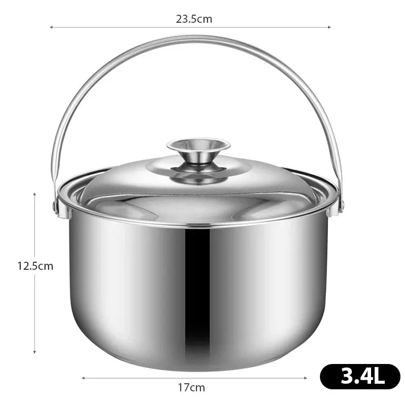 Pot Soup Cooking Steel Stainless Stew Bowl Bowls Stockpot Kitchen Cookware Pan Metal Handleramen pots and pans cookware set