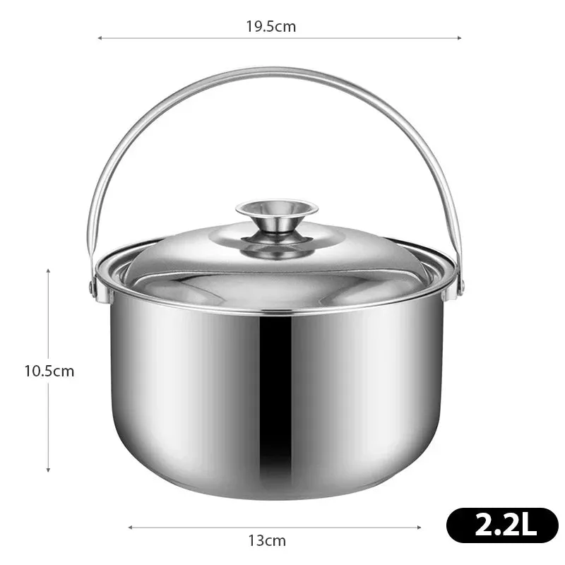 Pot Soup Cooking Steel Stainless Stew Bowl Bowls Stockpot Kitchen Cookware Pan Metal Handleramen pots and pans cookware set