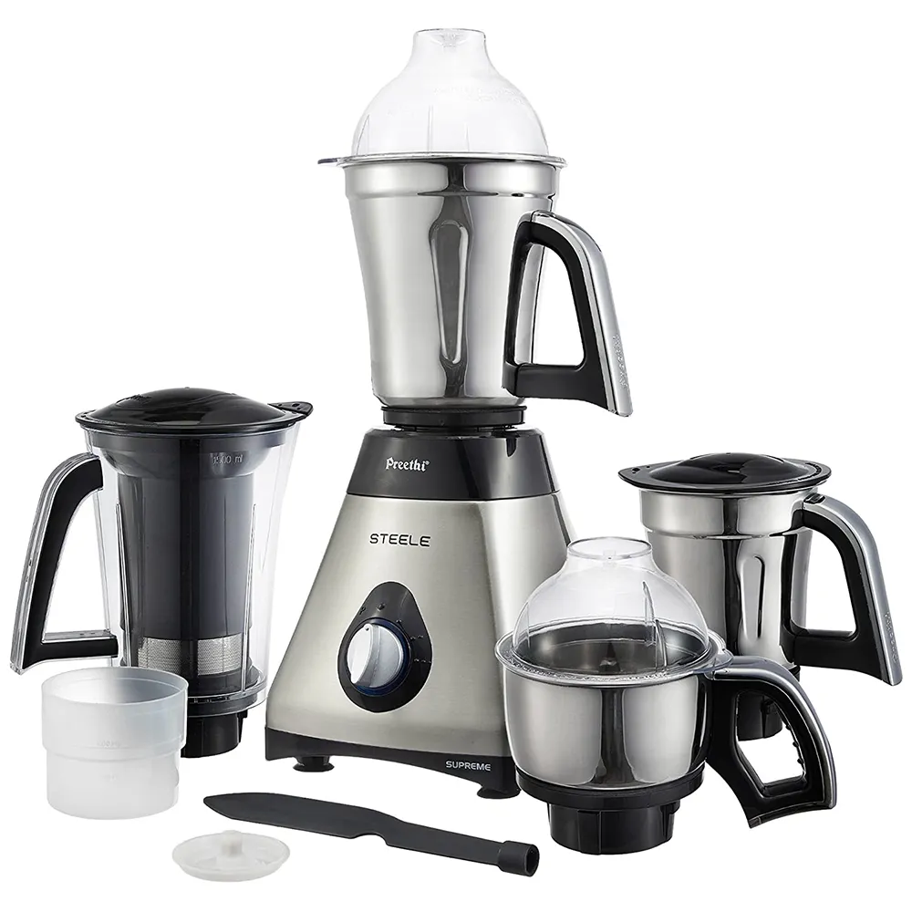 Preethi Steel Supreme MG-208 Mixer Grinder, 750W, 4 Jars