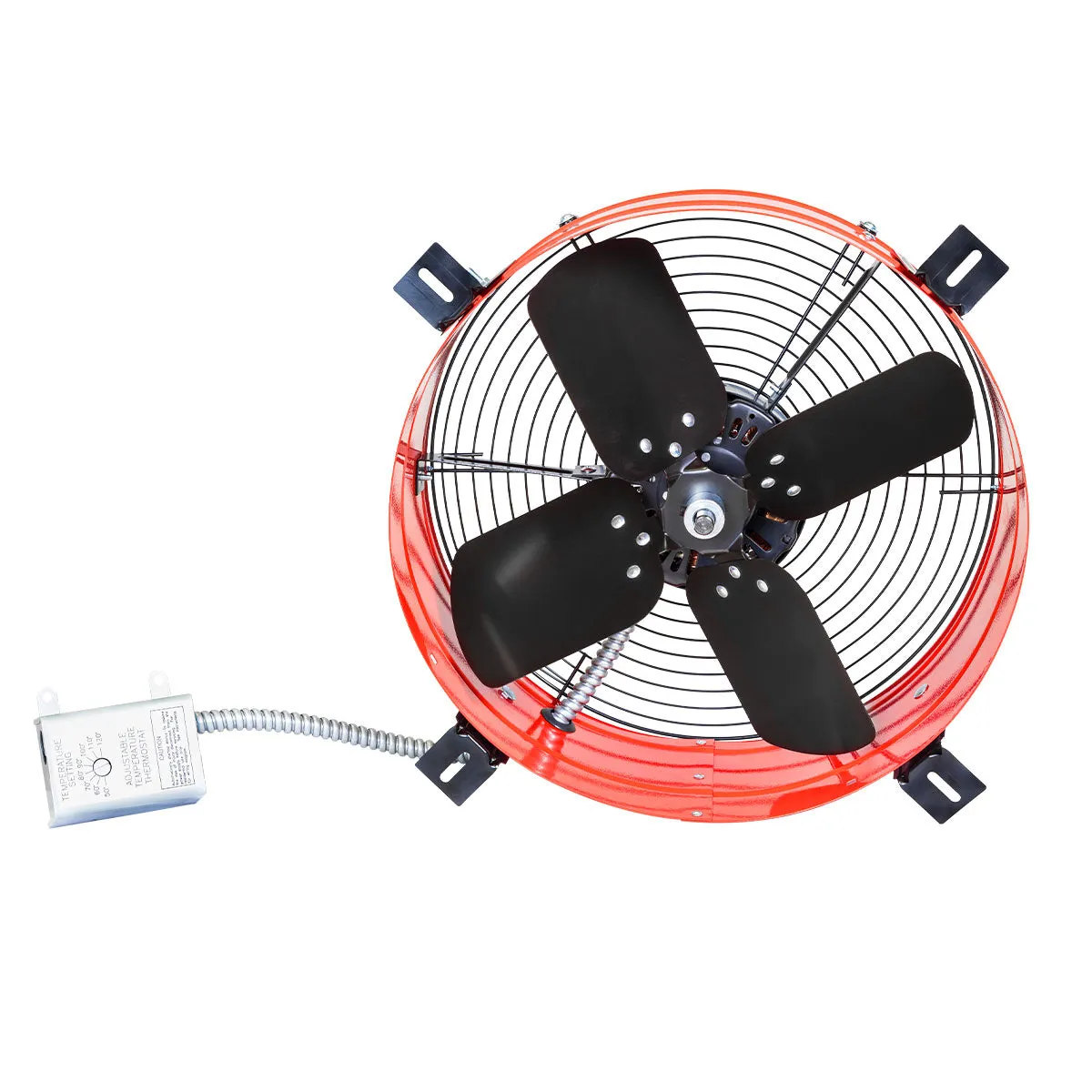 Premium 1,300 CFM Gable Mount Power Attic Ventilator in Red