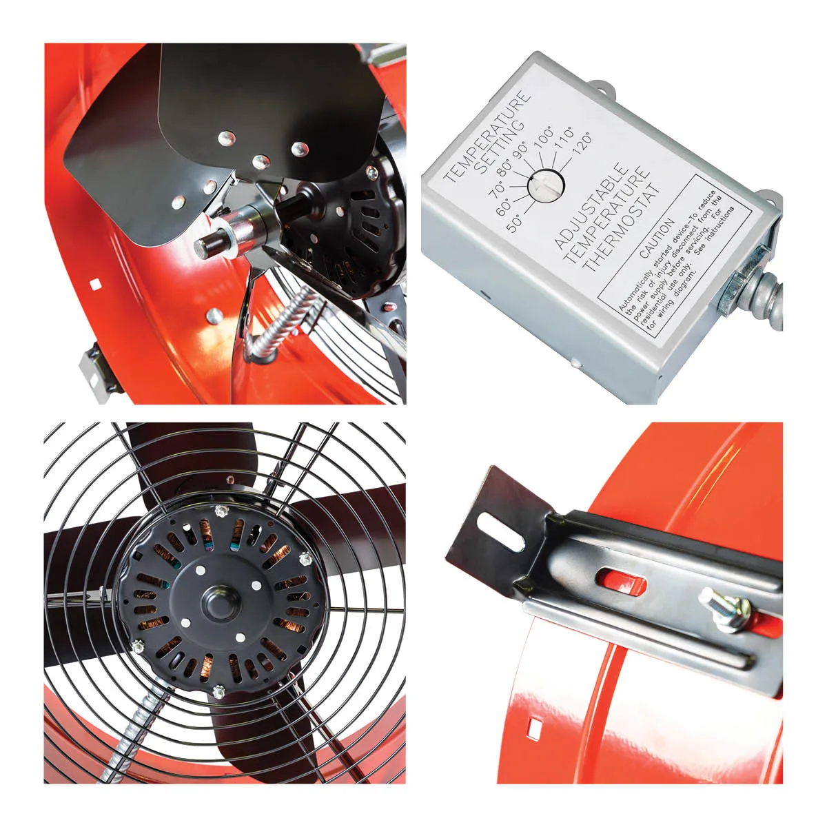 Premium 1,300 CFM Gable Mount Power Attic Ventilator in Red