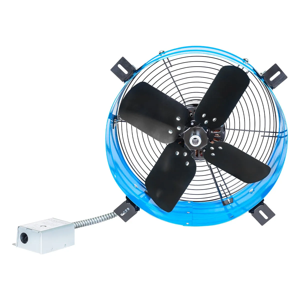 Premium 1,600 CFM Gable Mount Power Attic Ventilator in Blue