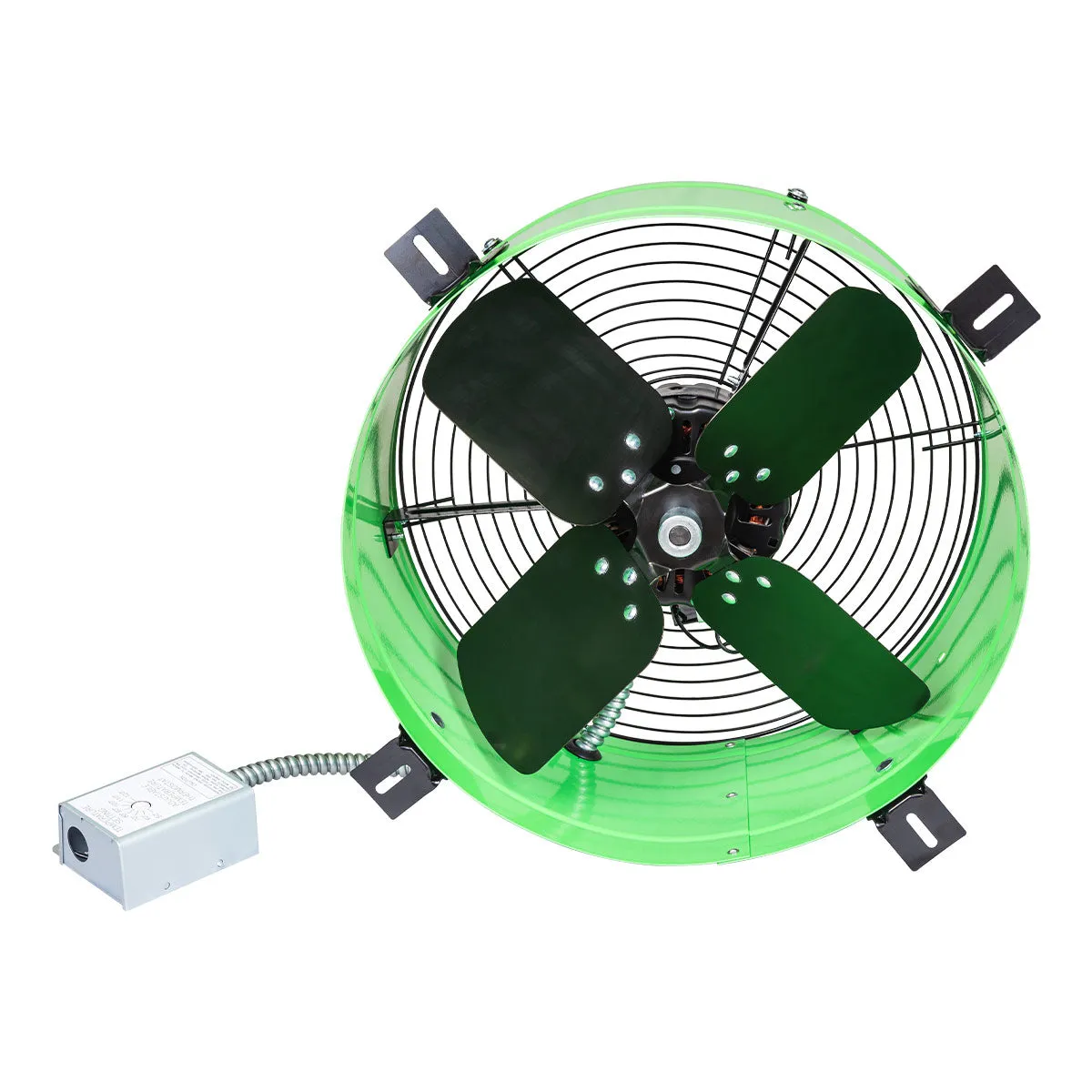 Premium 1,650 CFM Gable Mount Power Attic Ventilator in Green