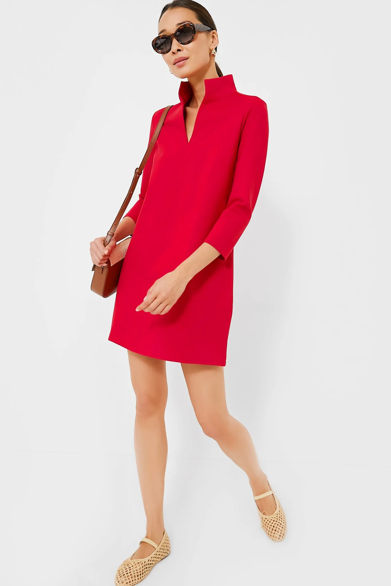 Red Ponte Clifton Dress