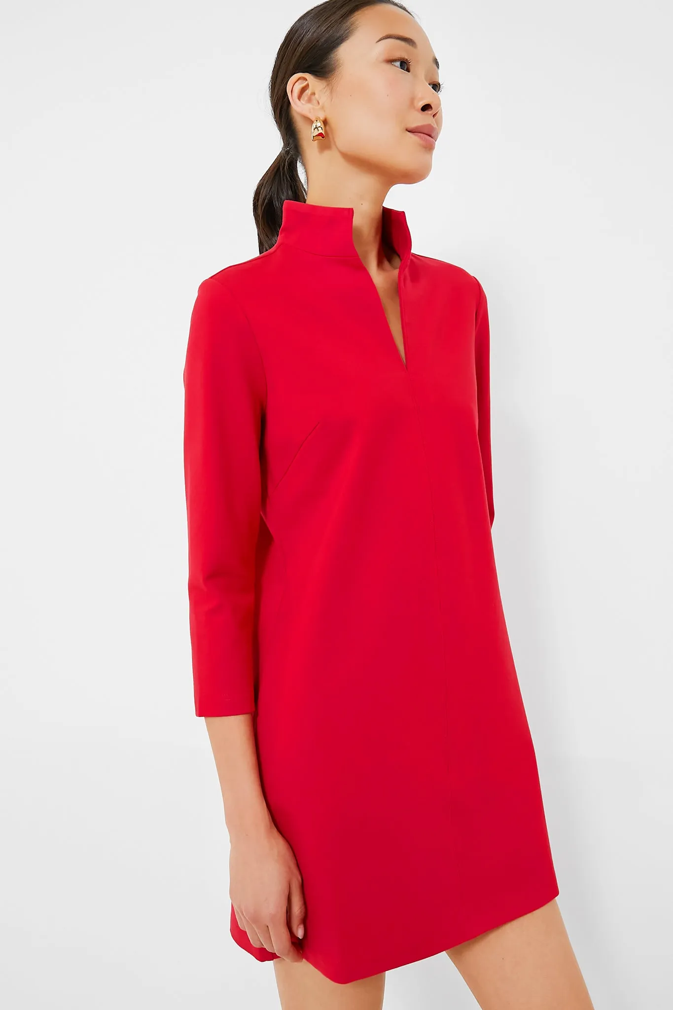 Red Ponte Clifton Dress