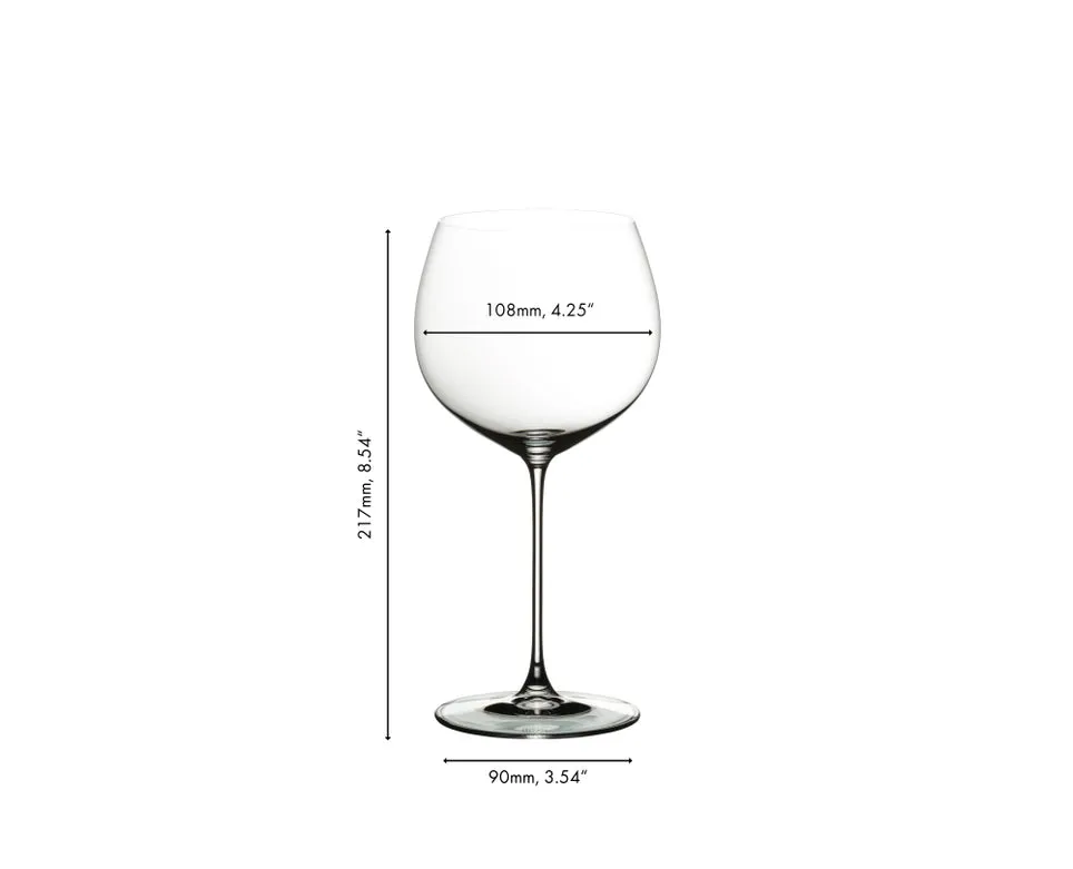 Riedel Veritas 2-Piece Crystal Oaked Chardonnay Wine Glass, 22 Oz