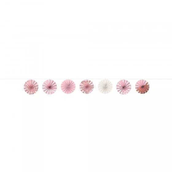 Rose Gold Mini Fan Ribbon Garland - 3.65m x 10cm