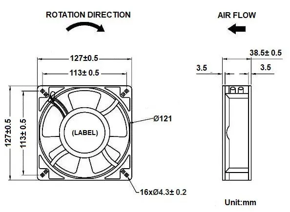 sA12738 Series AC Axial Fans