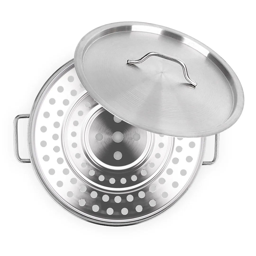 SOGA 21L Stainless Steel Stock Pot with One Steamer Rack Insert Stockpot Tray