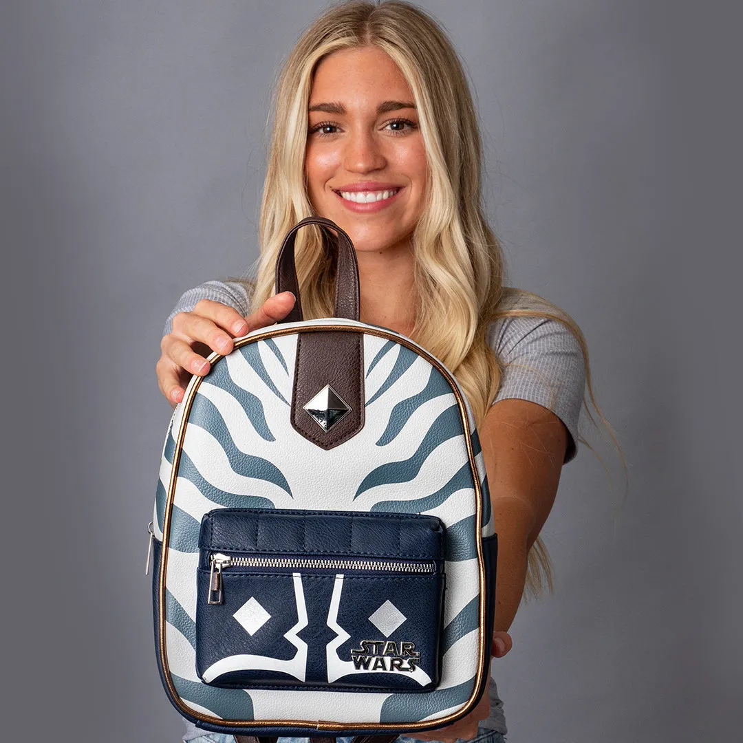 Star Wars Ahsoka Tano Character Pattern Faux Leather Tote Bag Mini Backpack