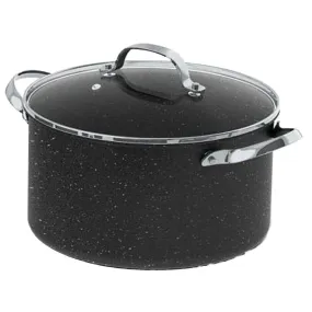 STARFRIT 060317-002-0000 THE ROCK(TM) by Starfrit 6-Quart Stockpot/Casserole with Glass Lid & Stainless Steel Handles