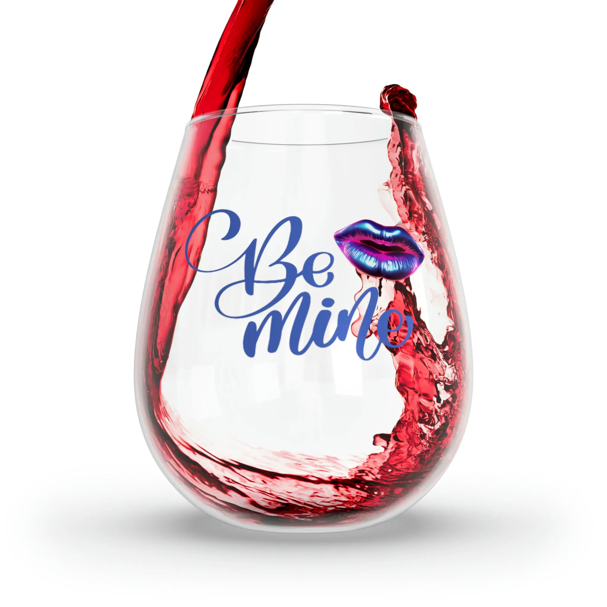 Stemless "Be Mine" Wine Glass. Wine Glass. Valentines Day Gift, Valentines Day. Wine Lover. Stemless Glass. Accent Glass. Gift For Her