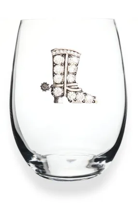 Stemless Wine Glass, Cowboy Boot