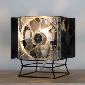 Table lamp made with recycled computer Cooling Fans