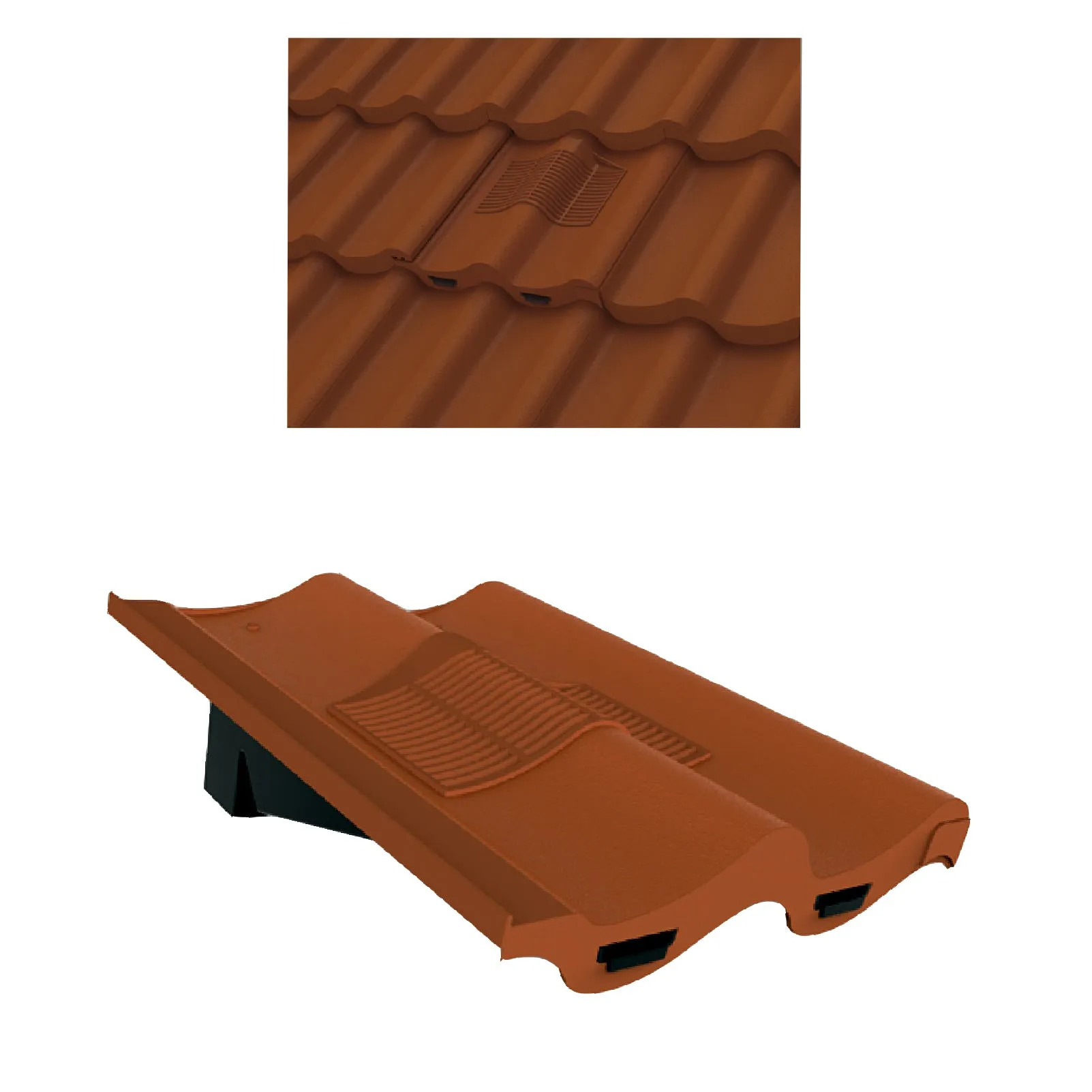 Terracotta Double Pantile Roof Tile Vent & Adapter for Marley Redland Sandtoft